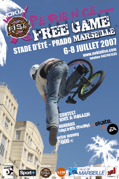 FREE GAME DE MARSEILLE du 6 au 8 juillet 2007 à Marseilles plage du Prado : skate