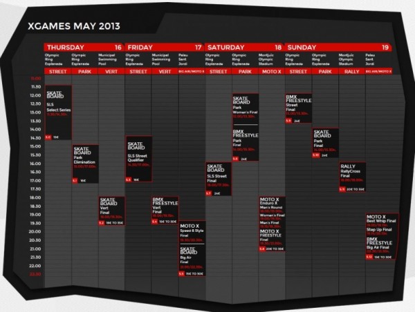 programme xgames barcelona 2013