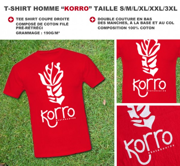 t-shirt homme korro skateboards