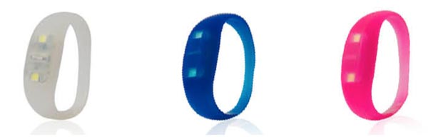bracelet lumineux Led move : blanc bleu et rose