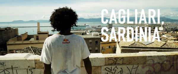 Skateboard en Sardaigne, Italie, skateboarder Korahn Gayle