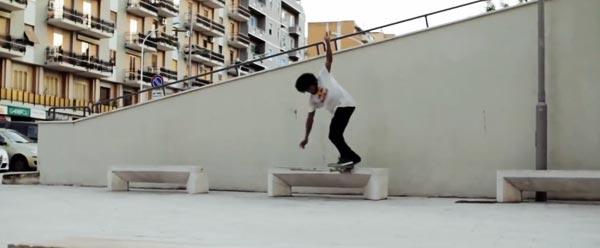 Skateboard en Sardaigne, Italie, skateboarder Korahn Gayle