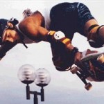 Skateboarder Christian HOSOI : rocket air dans un half pipe