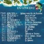 Lieu et date des concert du Groupe de musique SKAO, album "L'o Qui dort"