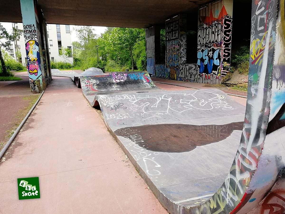 Skatepark la Courrouze : quarter et bosses