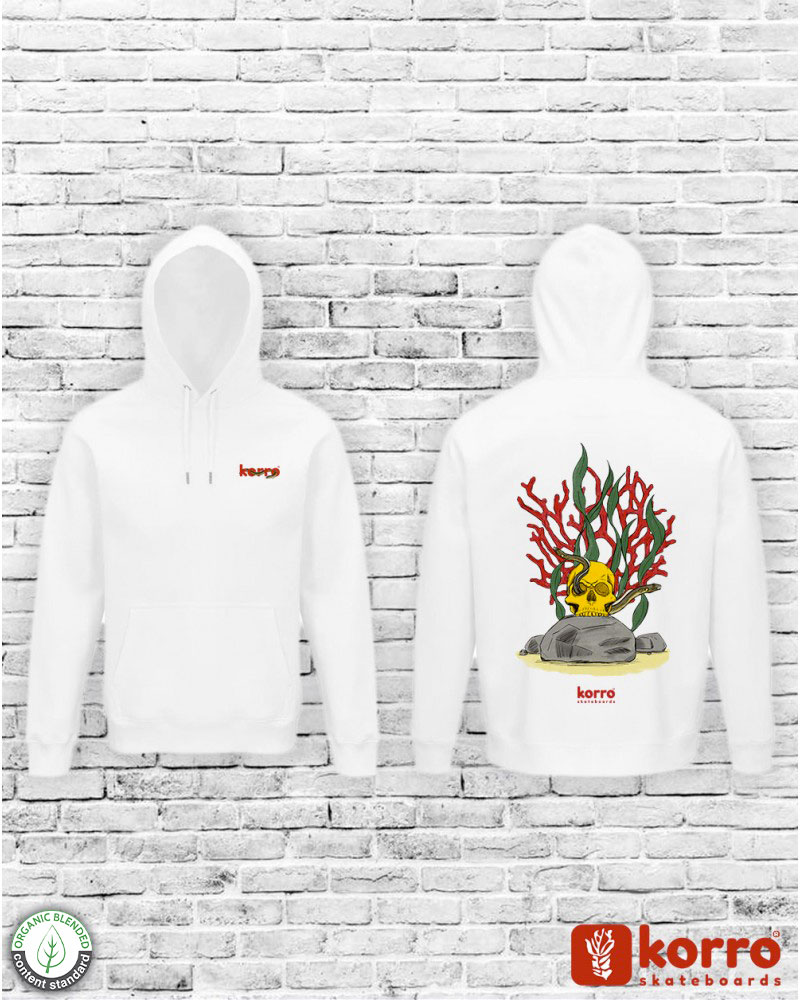 Visuels de face et de dos du sweatshirt blanc "Golden Skull"