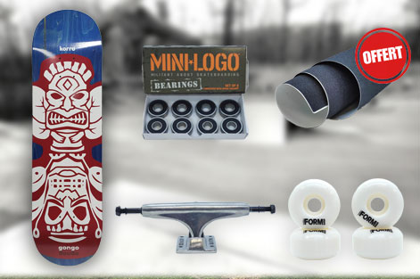 Offre de Noël Abcskate x Korro Skateboards Pack skate complet : board, roulements, roues, trucks, grip