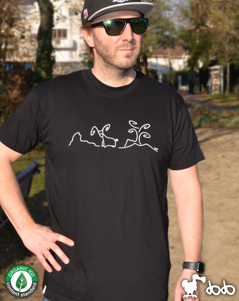 T-shirt noir "Bélier" porté par un homme