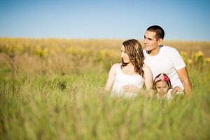 Couple de parents avec un enfant