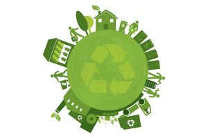 La journée mondiale du recyclage Visuel vert sur le recyclage