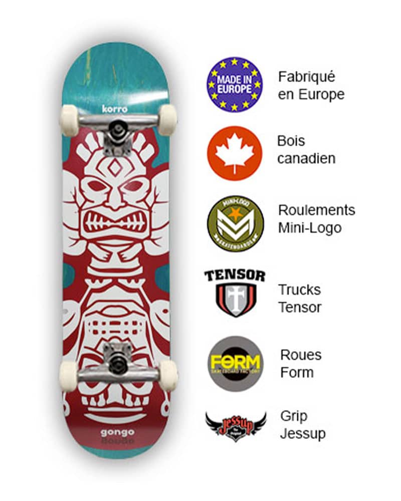 Pack Skateboard Street Complet 8 Bleu Gongo Maya Korro Skateboards Pack Skateboard Street Complet 8 Bleu Gongo Maya Korro Skateboards