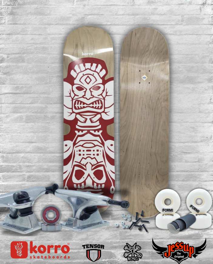 Pack Skateboard Street complet Board 8.375″ naturelle « Gongo Maya » Korro Skateboards