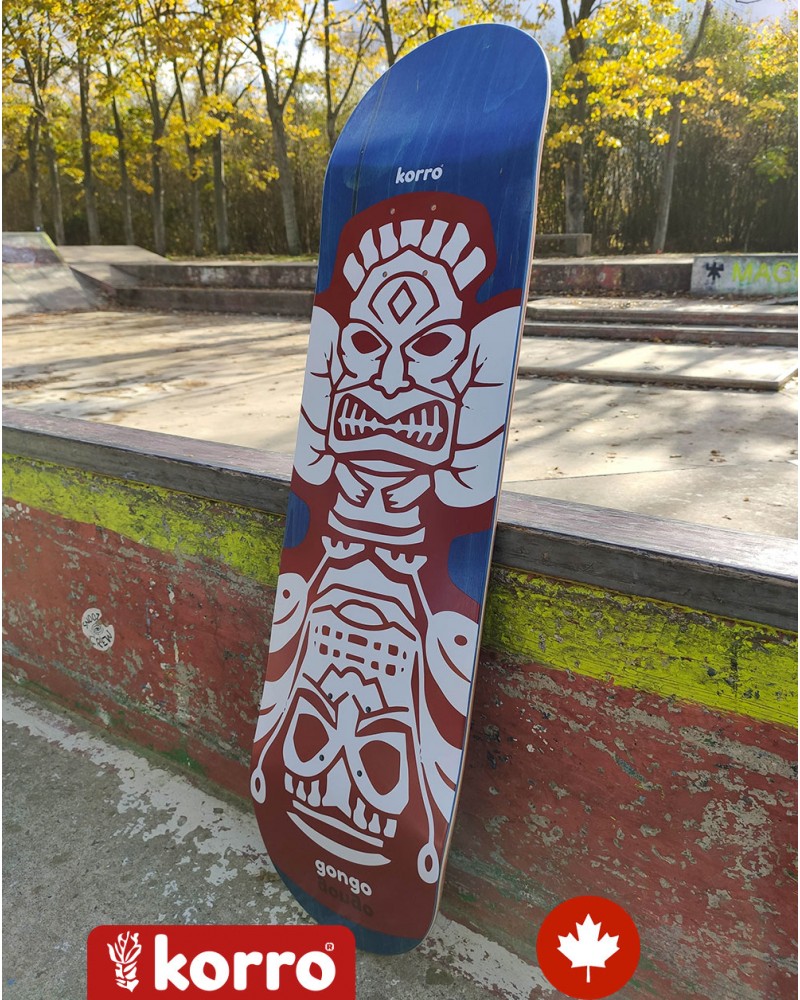 Pack Skateboard Street complet Board 8.5″ bleue « Gongo Maya » Korro Skateboards