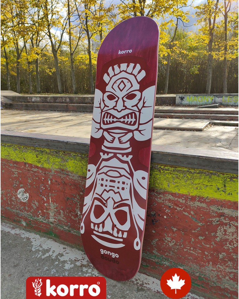 Pack Skateboard Street complet Board 8.25″ rouge « Gongo Maya » Korro Skateboards