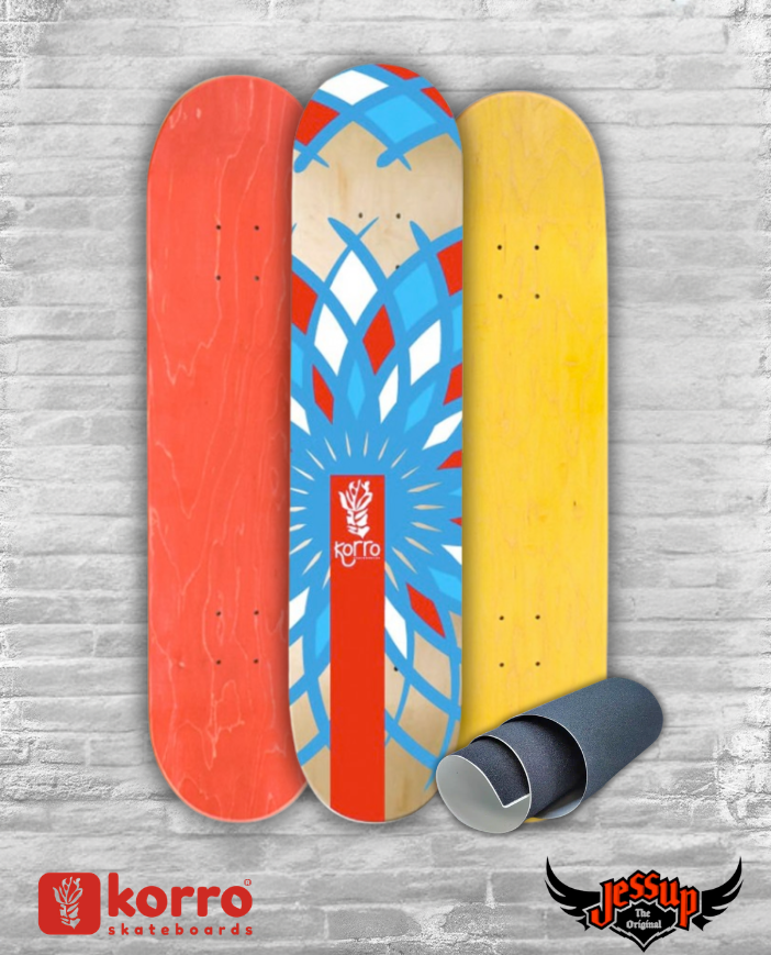 Pack 1 board « Soleil » Korro Skateboards + 1 grip noir Jessup